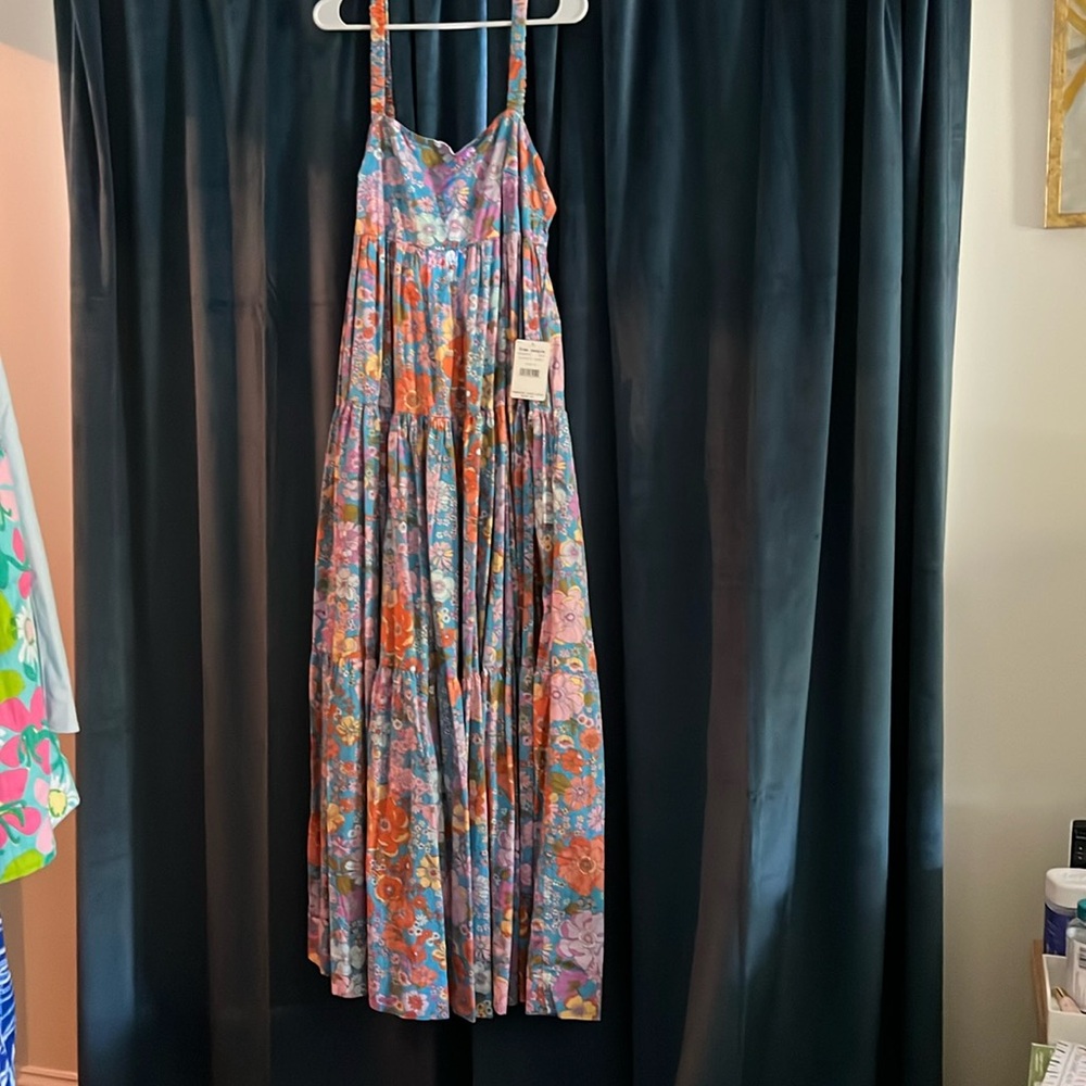 NWT, free people, maxi dress with pockets.